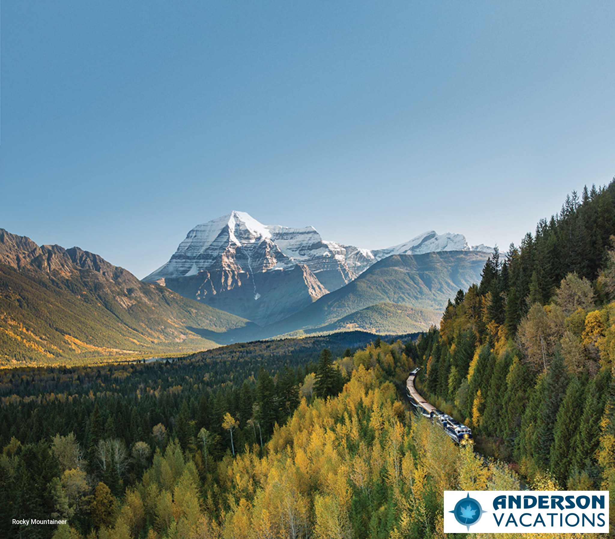 Rocky Mountaineer with Mount Robson